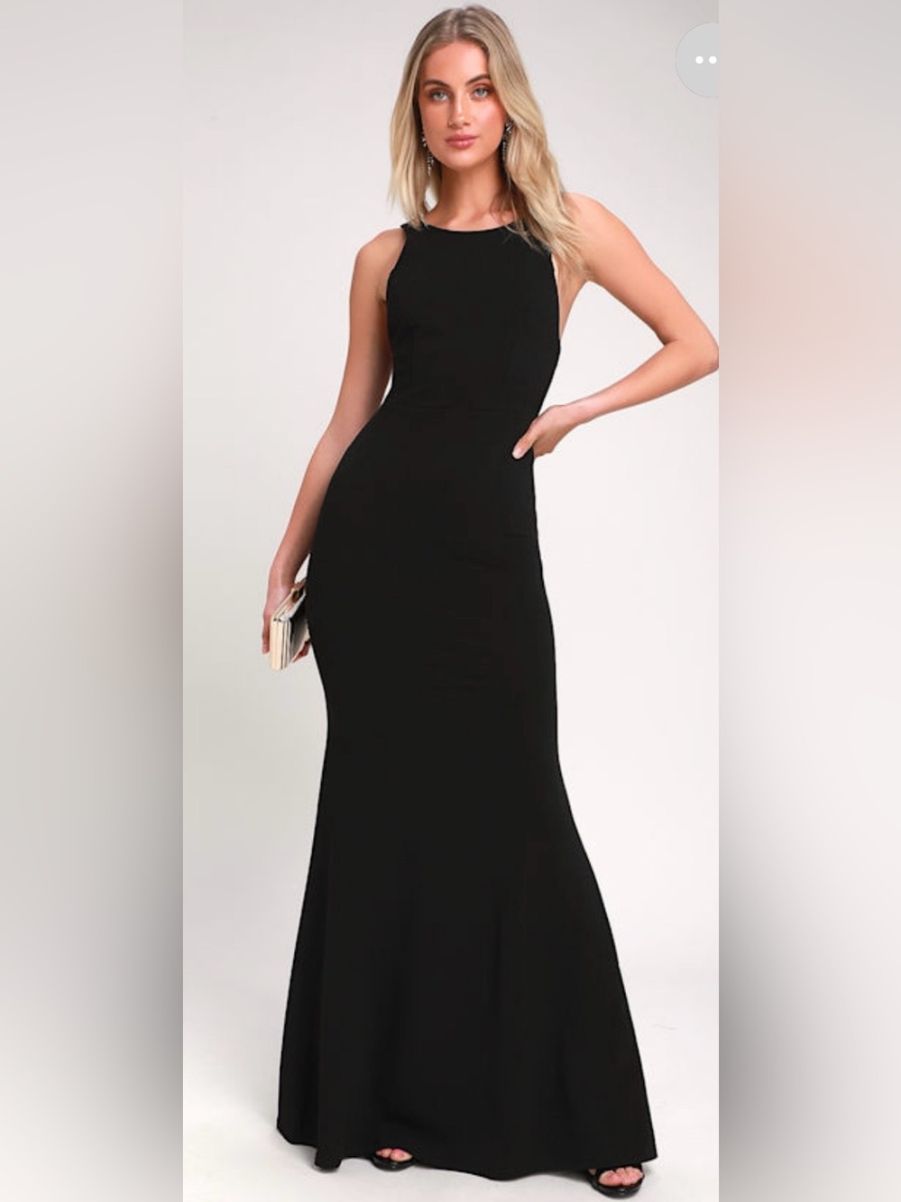 Lulus Women’s Dream About You Black Backless Maxi Dress Sz M Glam Special Event